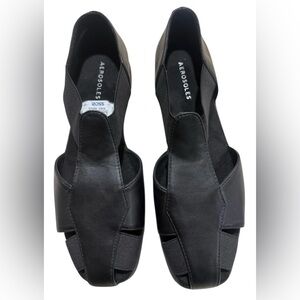 Aerosoles 4Give Black faux leather Fisherman Sandals. NWT💕